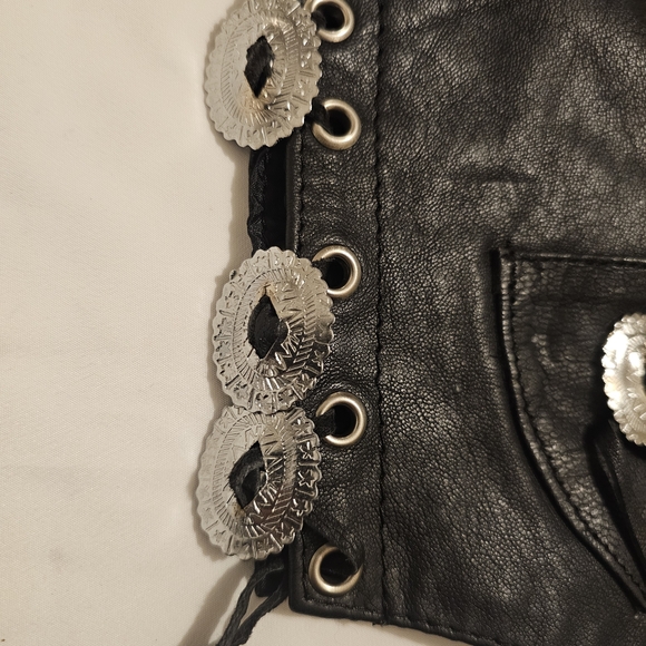 Astars Black Kids Leather Vest - Picture 7 of 16